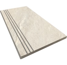 Stufenplatte abgerundet Aspen bianco 30x60 cm