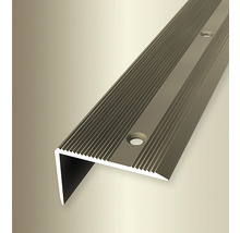 Treppenkantenprofil aus Metall mit Rillen und Befestigungslöchern