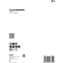 Informationen zu Bosch Experte, Bosch Pro und Bosch sowie Sicherheitshinweise und Barcode