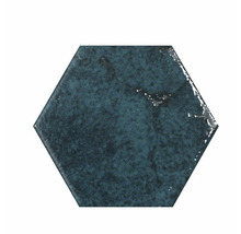 Steingut Wandfliese Alma blau 13x15cm glänzend