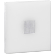 Quadratischer Lichtschalter aus Glas mit Metallelement