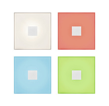 Vier quadratische Innenleuchten mit zentralen quadratischen Diffusoren