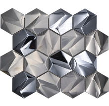 Produktbild: Metallmosaik HXM 60PL Hexagon 3D Stahl Tungsten glänzend 25,7x29,7cm