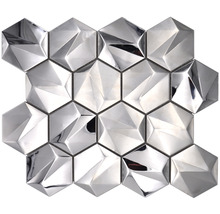 Produktbild: Metallmosaik HXM 40SB Hexagon 3D Stahl Titanium glänzend 25,7x29,7cm