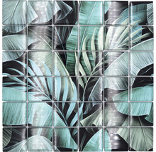 Glasmosaik XCM RF05 Quadrat Crystal Rain Forest mix green/black 29,8x29,8cm
