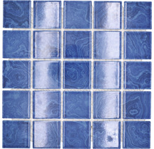 Produktbild: Keramikmosaik SD 621N Quadrat uni Beach Blue glänzend 30,4x30,4cm