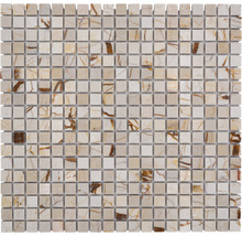 Natursteinmosaik MOS 15/2807 Quadrat golden cream 30,5x32,2cm