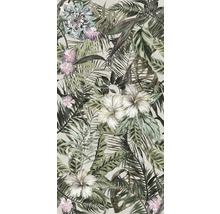 Fototapete mit floralem Muster und tropischen Blättern