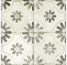 Muster aus vier miteinander verbundenen Fliesen mit geometrischem Blumendesign