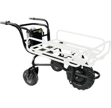 Motorisierte Schubkarre mit drei Rädern und Zipper Logo