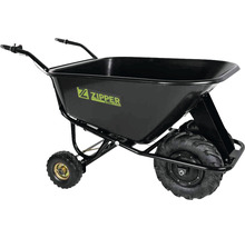 Schwarze Motorschubkarre mit zwei Rädern