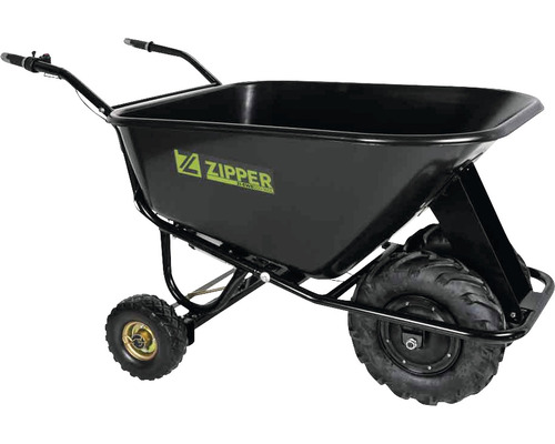 Schwarze Motorschubkarre mit zwei Rädern