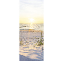Strand mit Gras und Meer