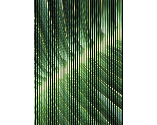 Abstraktes Design mit vertikalen Streifen und botanischem Muster