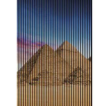 Illustration der Pyramiden von Gizeh mit vertikalen Linien