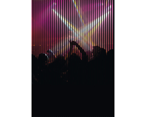 Menschenmenge bei einer Veranstaltung hinter einem Geländer