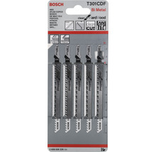 Bosch Stichsägeblätter T301CDF, fünf Stück, für Hartholz