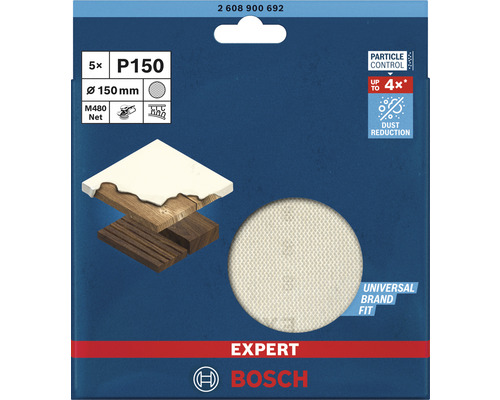 Schleifblatt für Exzenterschleifer Ø 150mm, Korn 150, 5-er Pack