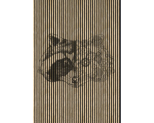 Holzpaneel mit Fuchs-Design