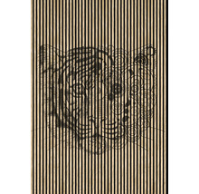 Holzpaneel mit Tigerkopf-Motiv