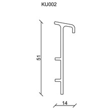 Profilleiste KU002 mit Maßangaben