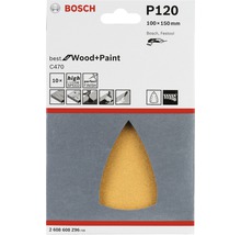 Bosch Schleifblatt P120, 100x150 Millimeter, für Holz und Farbe