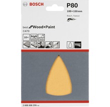 Bosch P80 Schleifpapier Set für Holz und Farbe, 100x150 Millimeter