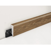 Sockelleiste mit Holzstruktur und Befestigungsclip