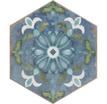 Dekorative sechseckige Fliese mit floralem Muster