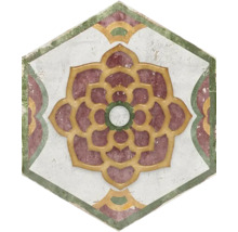 Sechseckige Fliese mit floralem Muster für Boden und Wand