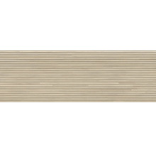 Produktbild: Japandi Wandfliese Marlen slat aspen 40x120cm 3D-Holzoptik beige matt rektifiziert