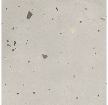 Nahaufnahme einer Fliese mit Terrazzo Optik.