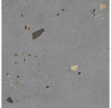 Graue Terrazzo Fliese mit bunten Einschlüssen