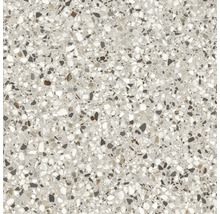 Nahaufnahme einer Bodenfliese im Terrazzo-Stil