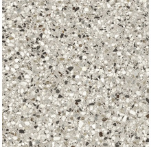 Nahaufnahme einer Bodenfliese mit Terrazzo Muster