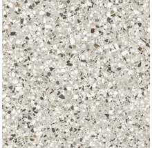 Nahaufnahme einer Bodenfliese mit Terrazzo-Muster