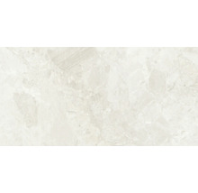 Nahaufnahme einer hellen Keramikfliese mit Marmorstruktur