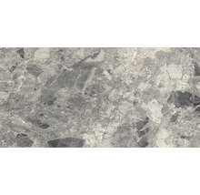 Nahaufnahme einer grauen Bodenfliese mit Marmorstruktur