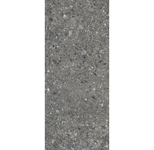 Graue Betonpflasterstein-Oberfläche mit kleinen Steinchen