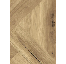 Holzboden mit Fischgrätenmuster