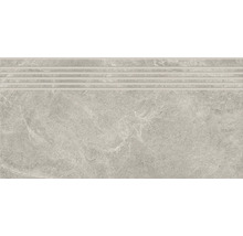 Feinsteinzeug Stufenfliese Nature light grey 29,8x59,8x0,93 cm rektifiziert