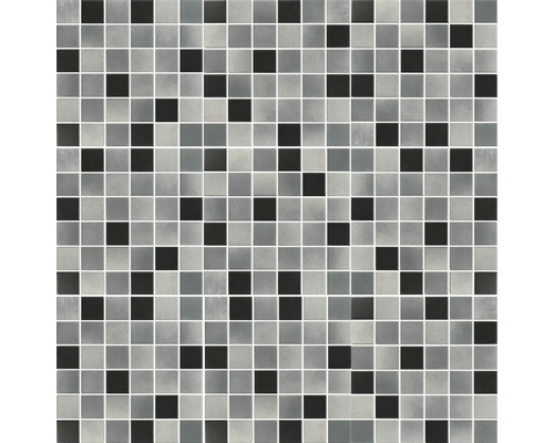 Keramikmosaik 28,8 x 28,8 cm grau schwarz