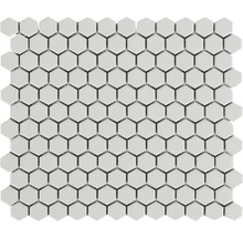 Produktbild: Keramikmosaik Hexagon 29,6 x 25,8 cm weiß matt