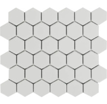 Produktbild: Keramikmosaik Hexagon 32 x 27,9 cm weiß matt