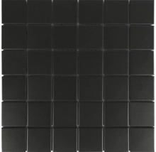 Keramikmosaik 29,8 x 29,8 cm schwarz matt