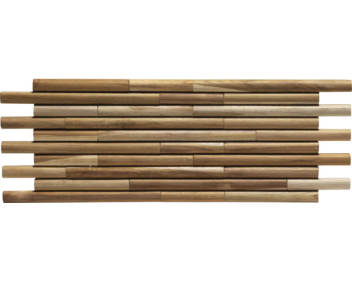 Wandverkleidung aus Holzstücken Wandverkleidung aus Holzstücken