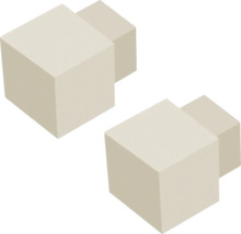 Zwei Eckstücke zur Verbindung von Konstruktionen