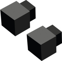 Zwei graue, geometrische Würfel