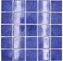 Produktbild: Keramikmosaik SD 641N Quadrat uni Marine Blue glänzend 30,4x30,4cm