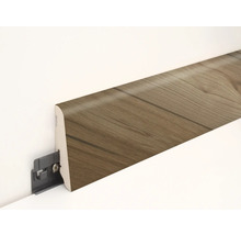 Sockelleiste mit Holzdekor und Befestigungsclip